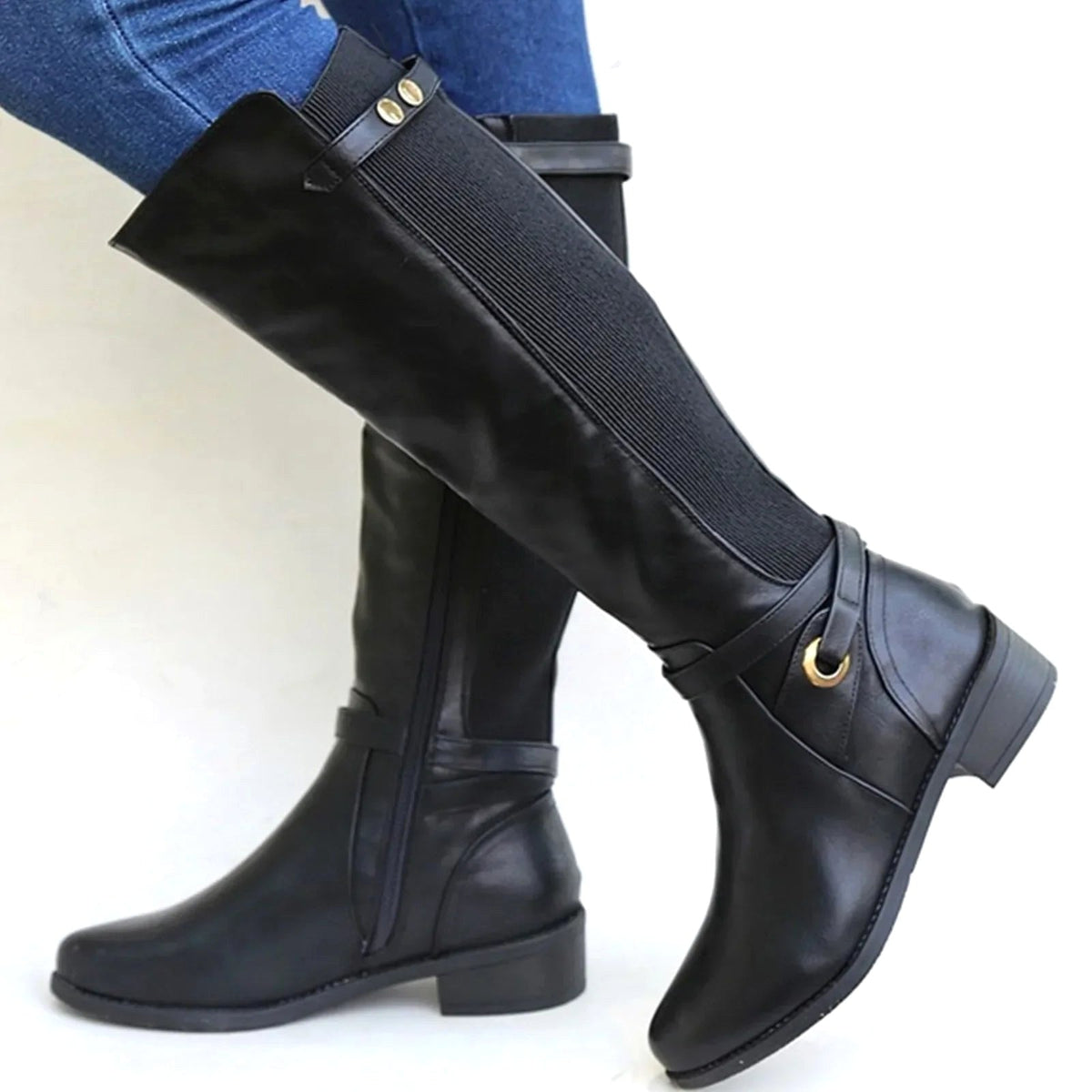 Klaudia | Damskie ortopedyczne skórzane buty, kozaki jesienne do kolan | Rokishi | Brązowy