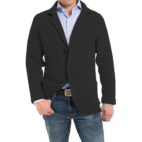 Andrzej | Męski kardigan o eleganckim kroju, kardigan tailored | Rokishi | Jasnoszary
