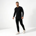 Paweł | Męski zestaw dwuczęściowy w stylu smart-casual: komplet typu lounge z długim rękawem i krojem slim-fit | Rokishi