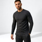 Paweł | Męski zestaw dwuczęściowy w stylu smart-casual: komplet typu lounge z długim rękawem i krojem slim-fit | Rokishi