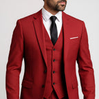 Fabian | Męski garnitur trzyczęściowy z kamizelką, elegancki komplet na formalne okazje | Rokishi | Szary
