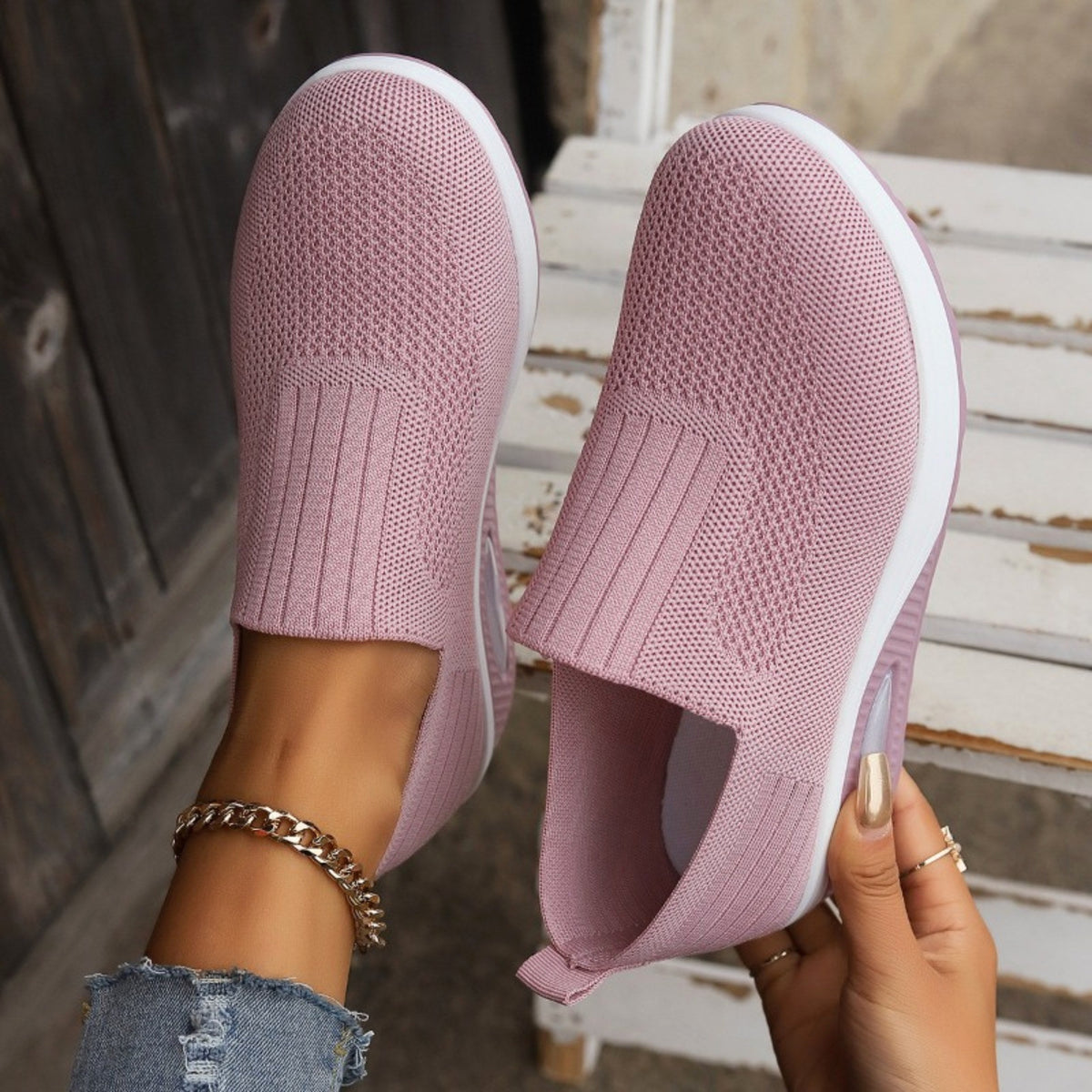 Zuzanna | Damskie buty typu slip-on z amortyzacją, ortopedyczne buty komfortowe | Rokishi | Czarny