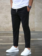 Filip | Męskie elastyczne spodnie komfortowe, nowoczesne spodnie na co dzień | Rokishi | Szary