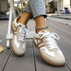 Renata | Damskie ortopedyczne sneakersy slip-on, wyściełane sneakersy trekkingowe | Rokishi | Khaki i biały