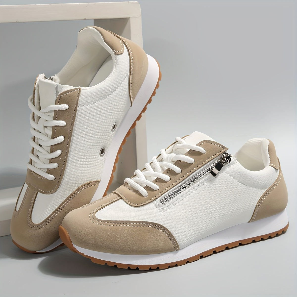 Eliza | Damskie ortopedyczne buty trekkingowe, wspierające buty slip-on | Rokishi | Beżowy