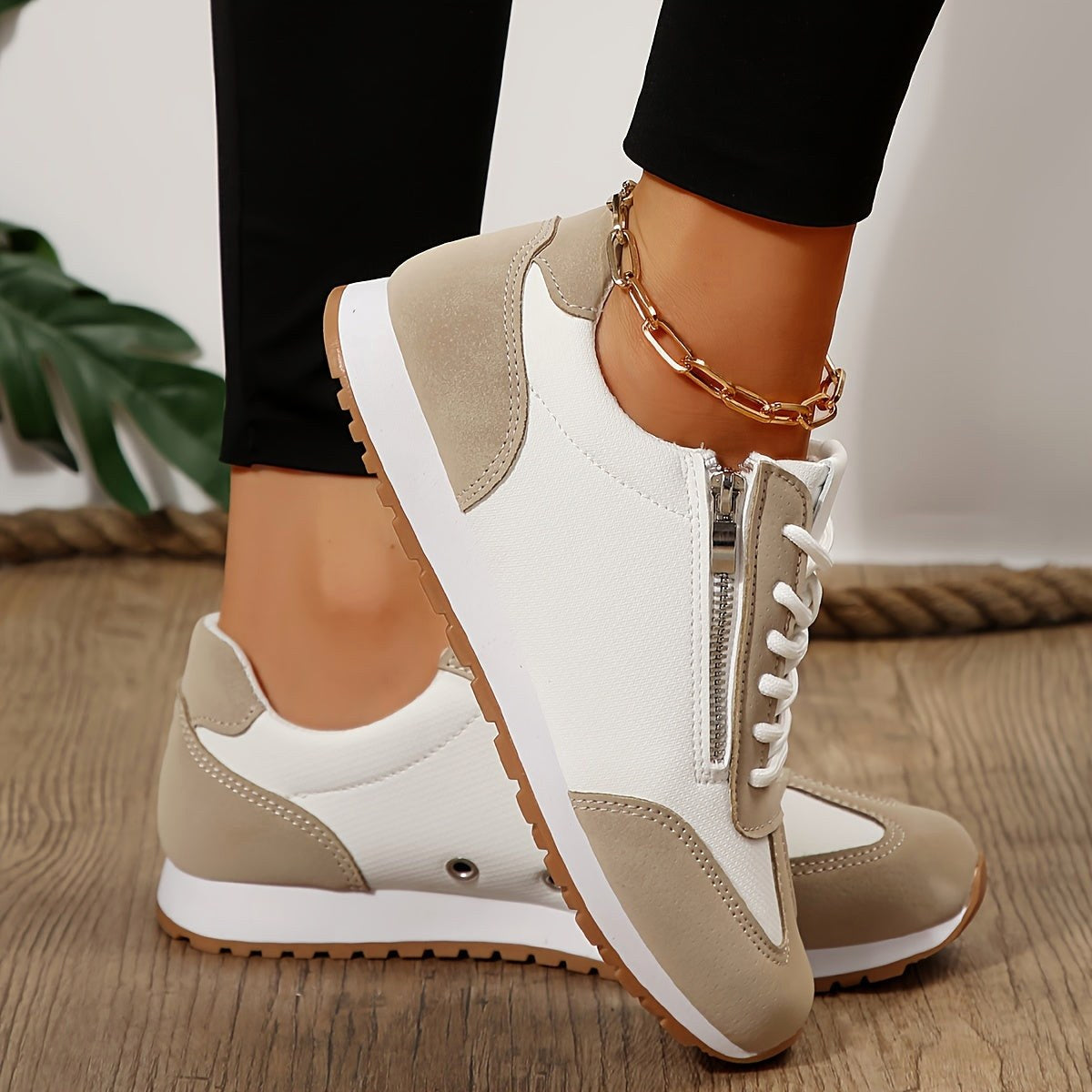 Eliza | Damskie ortopedyczne buty trekkingowe, wspierające buty slip-on | Rokishi | Beżowy