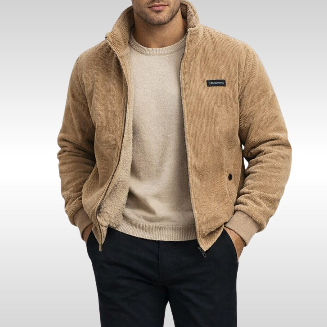 Kajetan | Męska kurtka, sztruksowa faktura, ciepły model | Rokishi | Khaki