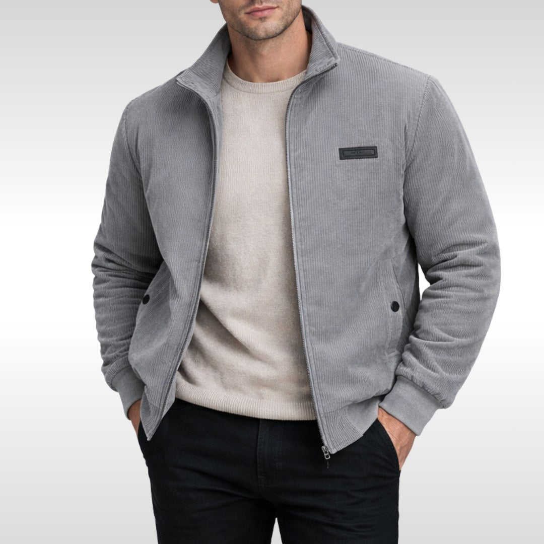Kajetan | Męska kurtka, sztruksowa faktura, ciepły model | Rokishi | Khaki