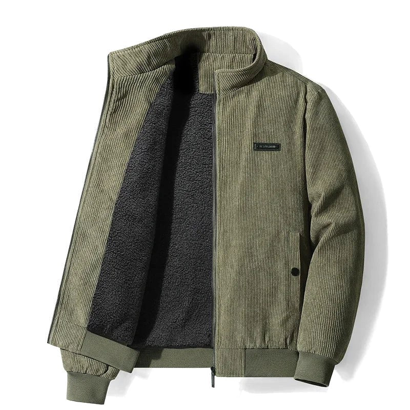 Kajetan | Męska kurtka, sztruksowa faktura, ciepły model | Rokishi | Khaki