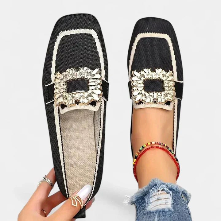Marzena | Damskie wyściełane loafersy komfortowe, buty wspierające do chodzenia | Rokishi | Niebieski