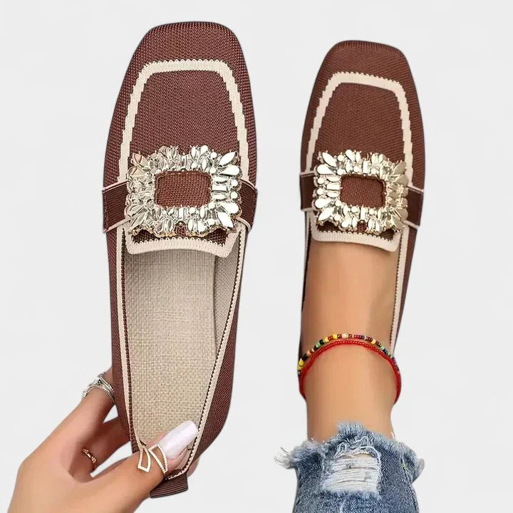 Marzena | Damskie wyściełane loafersy komfortowe, buty wspierające do chodzenia | Rokishi | Niebieski