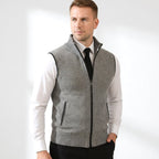 Bartosz | Męski bezrękawnik dzianinowy na zamek / kamizelka w stylu smart-casual | Rokishi