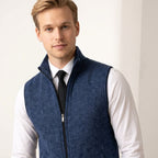 Bartosz | Męski bezrękawnik dzianinowy na zamek / kamizelka w stylu smart-casual | Rokishi