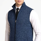 Bartosz | Męski bezrękawnik dzianinowy na zamek / kamizelka w stylu smart-casual | Rokishi
