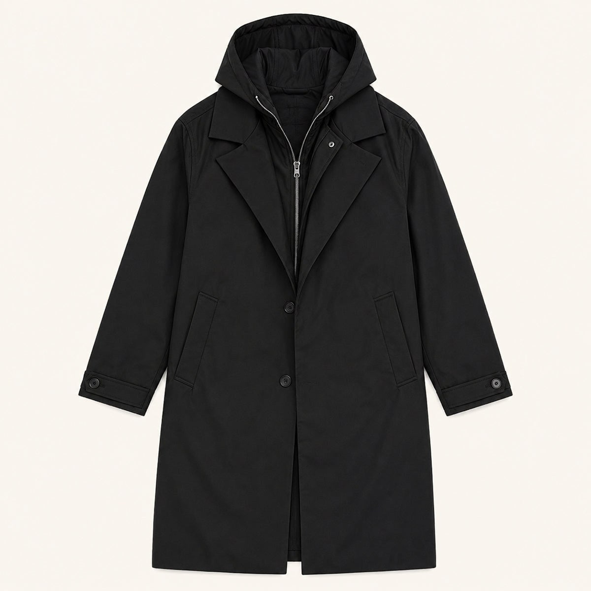 Zygmunt | Męska parka, z kapturem, wodoodporny model | Rokishi | Czarny