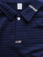Nikodem | Męska koszulka polo z charakterystycznym kołnierzykiem i suwakiem na rękawie, elegancka koszulka polo | Rokishi | Niebieski