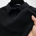 Cezary | Męska koszulka polo o fakturze materiału i z krótkim rękawem, Kołnierzyk typu button-down | Rokishi