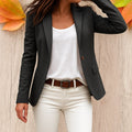 Beata | Damski taliowany blazer biurowy, dopasowany elegancki blazer | Rokishi | Czarny