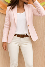 Beata | Damski taliowany blazer biurowy, dopasowany elegancki blazer | Rokishi | Czarny