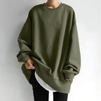 Ewelina | Damski oversize'owy sweter z dzianiny, strukturalny przytulny sweter | Rokishi | Brązowy