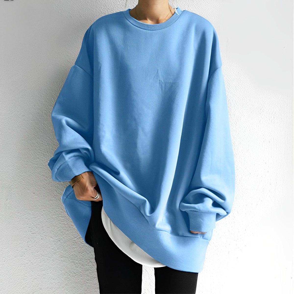 Ewelina | Damski oversize'owy sweter z dzianiny, strukturalny przytulny sweter | Rokishi | Brązowy