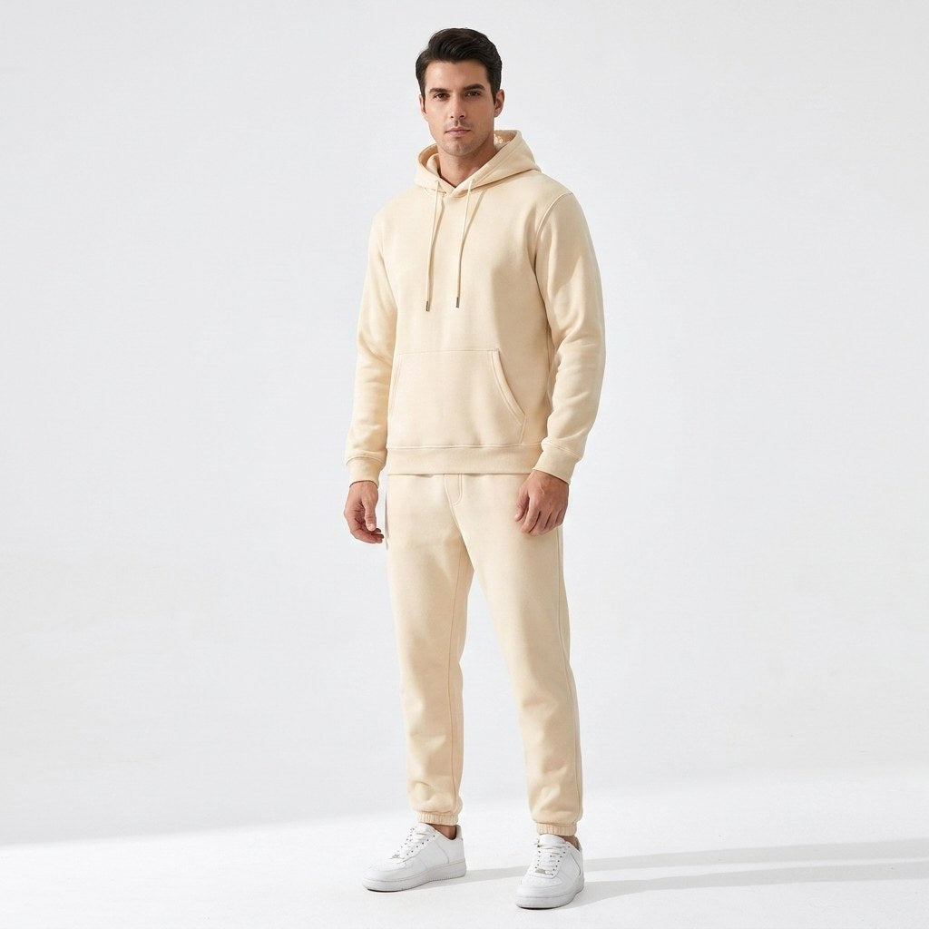 Franciszek | Męski zestaw domowy (loungewear) z kapturem, wygodny komplet dwuczęściowy | Rokishi