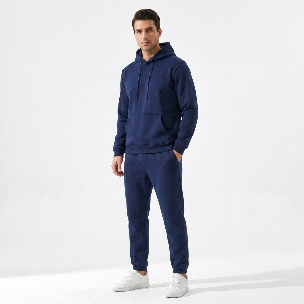 Franciszek | Męski zestaw domowy (loungewear) z kapturem, wygodny komplet dwuczęściowy | Rokishi
