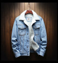 Antoni | Męska kurtka jeansowa w stylu trucker z podszewką z polaru, ciepła kurtka zimowa | Rokishi