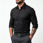 Marcel | Męska koszula typu stretch (krój slim fit), koszula biznesowa odporna na zagniecenia | Rokishi