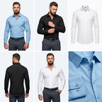 Marcel | Męska koszula typu stretch (krój slim fit), koszula biznesowa odporna na zagniecenia | Rokishi