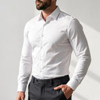 Marcel | Męska koszula typu stretch (krój slim fit), koszula biznesowa odporna na zagniecenia | Rokishi