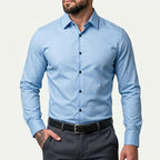 Marcel | Męska koszula typu stretch (krój slim fit), koszula biznesowa odporna na zagniecenia | Rokishi
