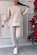 Aneta | Bluza oversize z rozcięciami i legginsy, dwuczęściowy zestaw domowy dla kobiet | Rokishi