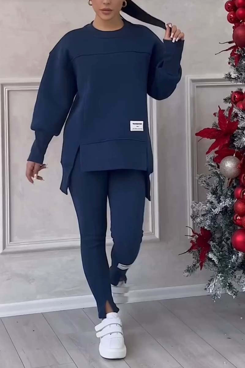 Aneta | Bluza oversize z rozcięciami i legginsy, dwuczęściowy zestaw domowy dla kobiet | Rokishi