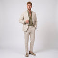 Mieszko | Męski garnitur lniany o kroju slim fit, zestaw dwuczęściowy | Rokishi