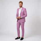 Mieszko | Męski garnitur lniany o kroju slim fit, zestaw dwuczęściowy | Rokishi