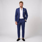 Mieszko | Męski garnitur lniany o kroju slim fit, zestaw dwuczęściowy | Rokishi