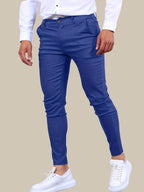 Stanisław | Męskie elastyczne chinosy o kroju skinny fit, nowoczesne, zwężane spodnie | Rokishi | Beżowy