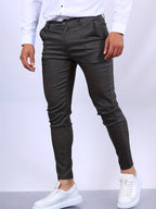 Stanisław | Męskie elastyczne chinosy o kroju skinny fit, nowoczesne, zwężane spodnie | Rokishi | Beżowy