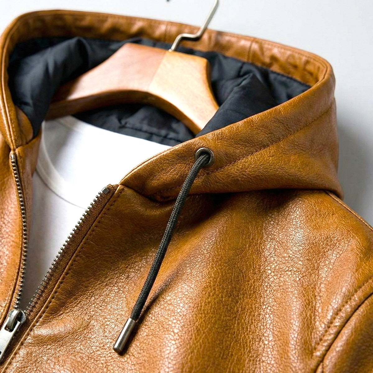 Borys | Męska kurtka, z kapturem, na sezon przejściowy | Rokishi | Brązowy
