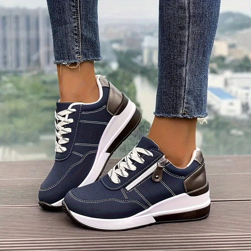 Iga | Damskie ortopedyczne sneakersy, wygodne buty slip-on | Rokishi | Niebieski