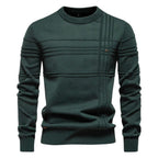 Leon | Męski sweter w kratkę, klasyczny sweter z dzianiny | Rokishi | Jasnoszary