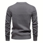 Leon | Męski sweter w kratkę, klasyczny sweter z dzianiny | Rokishi | Szary