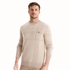 Leon | Męski sweter w kratkę, klasyczny sweter z dzianiny | Rokishi | Szary