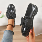 Wiktoria | Damskie buty wsuwane (slip-on) na platformie, z okrągłym noskiem i ozdobnym węzłem | Rokishi