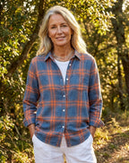 Paulina | Damska koszula flanelowa w kratę, bawełniana koszula regular fit | Rokishi