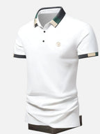 Robert | Męska koszulka polo z kontrastowym kołnierzykiem w stylu smart casual | Rokishi
