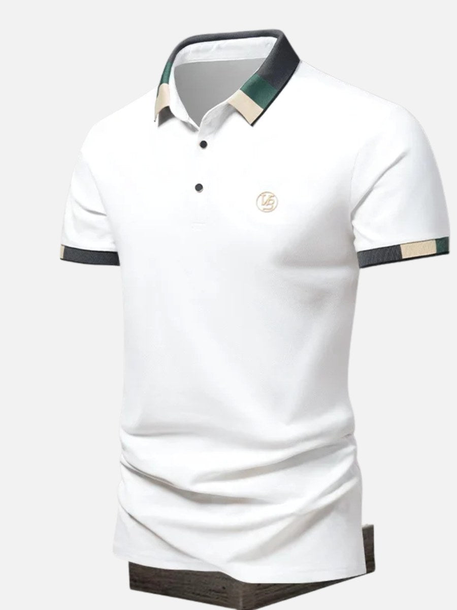 Robert | Męska koszulka polo z kontrastowym kołnierzykiem w stylu smart casual | Rokishi