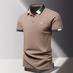 Robert | Męska koszulka polo z kontrastowym kołnierzykiem w stylu smart casual | Rokishi