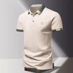 Robert | Męska koszulka polo z kontrastowym kołnierzykiem w stylu smart casual | Rokishi
